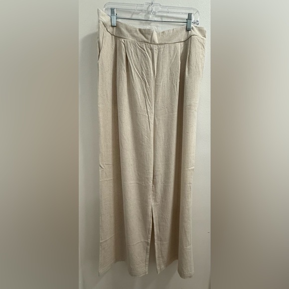 Blu Pepper/Perch Plus High Waist wide leg pleated linen pants - Picture 1 of 2